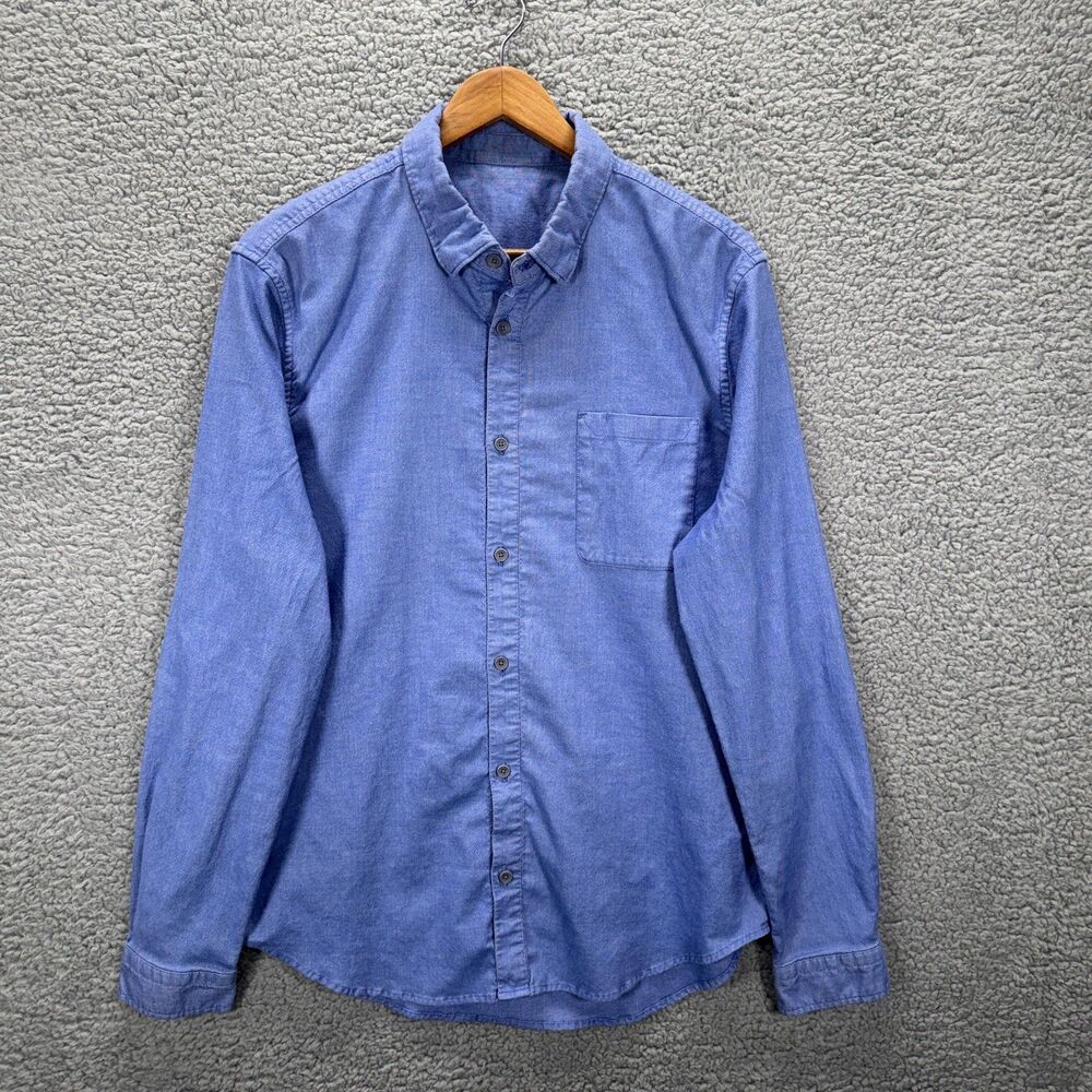 Lululemon Pocket Protector Shirt Mens Large Blue Long Sleeve Button Up